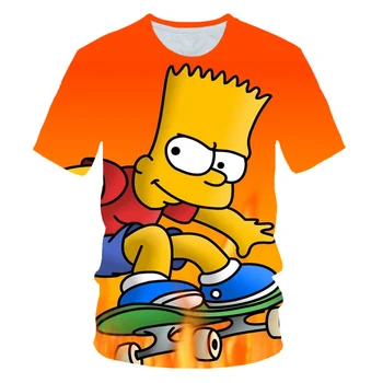 Letné nové Simpson potápanie 3D vytlačené T-shirt chlapec dievča dieťa okrúhlym výstrihom a krátkym rukávom letné deti zábavné T-shirt