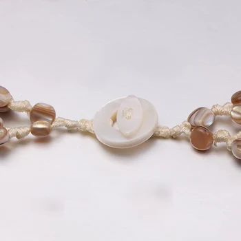 JYX Elegantné Rozšírené Žiarovky fritillary shell s prírodnou Perlou dlhý náhrdelník 8 prameňov 6*9 mm 22