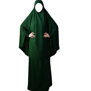 Ramadánu 2 Kus Moslimské Modlitby Odev Sady Ženy Hidžáb Abaya Jilbab Maxi Šaty Khimar Burqa Islamské Oblečenie Režijné Arabských Župan