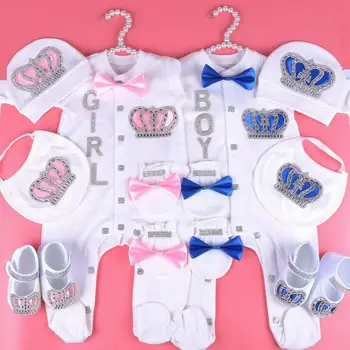 0-3 Mesiac Baby Girl Šaty Vlastné Meno Detská Baby Kombinézach Oblečenie Nastavené Novonarodené Dieťa Oblečenie drahokamu koruny Pajama Jumpsuit