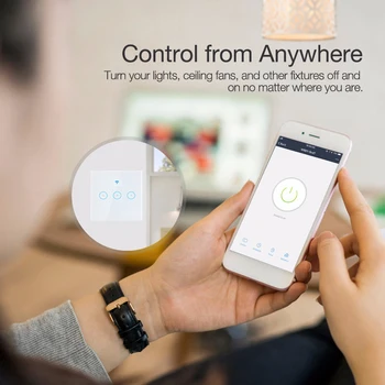 Smart Wifi Spínač svetiel 3 Gang Touch / WiFi / 433 RF / Smart Život APP Bezdrôtové Diaľkové Ovládanie Práce s Alexa Domovská stránka Google