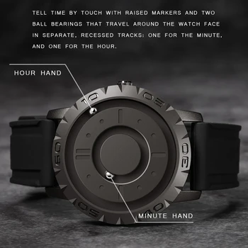 Móda Eutour pôvodnej značky nové magnetické gule quartz hodinky nevidiacich dotyk pánske hodinky módne gumy popruh erkek kol saati 2020