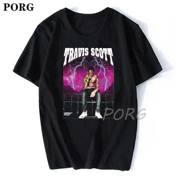 2020 Módne Rapper Čierne Tričko Scott Travis Horúca Omáčka Tričko Mužov Bežné Bavlna Lete Hip Hop Topy, Tričká Muž