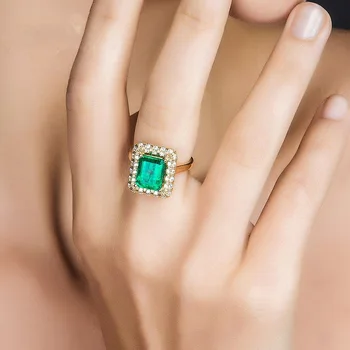 Bali Jelry Luxusné 925 Strieborný Prsteň, Šperky s Emerald Drahokam Kúzlo Prstene pre Ženy, Svadobné Zapojenie Príslušenstva Drop shipping