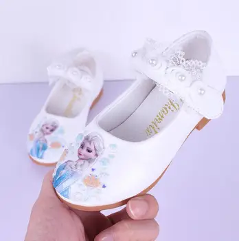 Disney detské ležérne topánky na jar jeseň dievčatá kožené topánky mrazené princezná tanec topánky elsa anna obuv