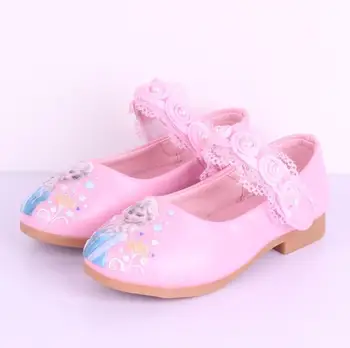 Disney detské ležérne topánky na jar jeseň dievčatá kožené topánky mrazené princezná tanec topánky elsa anna obuv