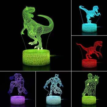 3D krakovaný base 16color LED RGB nočné svetlo podporuje USB AA batérie-powered dekoratívne osvetlenie dovolenku darčeky bar party atmosféru