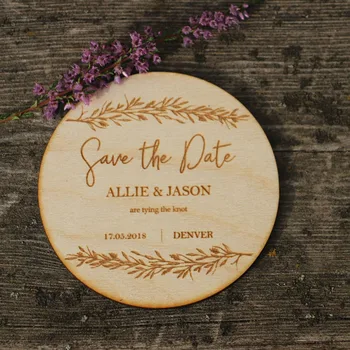 Osobné Svadba Uložiť dátum magnety Drevené magnety Rustikálny svadobné dekor drevo uložiť dátumy