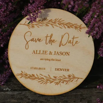 Osobné Svadba Uložiť dátum magnety Drevené magnety Rustikálny svadobné dekor drevo uložiť dátumy
