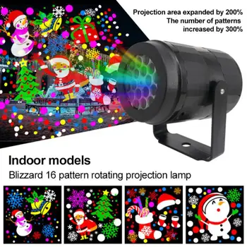 High-Vysoký jas-definícia Krytý Vianočné Blizzard Dovolenku Rotujúce Projektor Lampa Narodeniny Projektor Dovolenku Osvetlenie