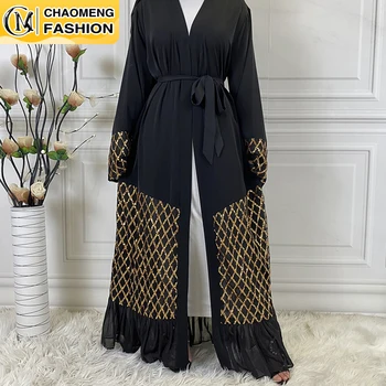 Nový Moslimský Módne Kaftan Dubaj Abaya Kimono Turecko Hidžáb Abaya Šaty Malajzia Islamské Oblečenie Pre Ženy Kaftane Blízkom Východe