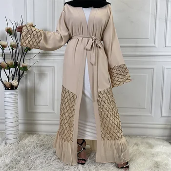 Nový Moslimský Módne Kaftan Dubaj Abaya Kimono Turecko Hidžáb Abaya Šaty Malajzia Islamské Oblečenie Pre Ženy Kaftane Blízkom Východe