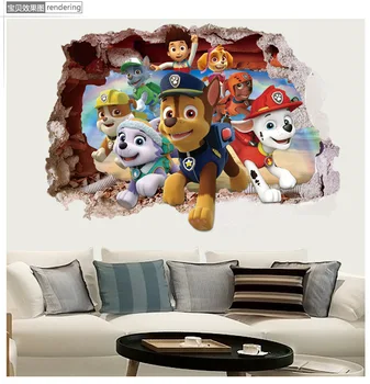 2019 Packa Hliadky anime stenu Cartoon Psa 3d samolepky na stenu pre deti izby dekorácie dieťa obľúbené plagáty doprava zadarmo
