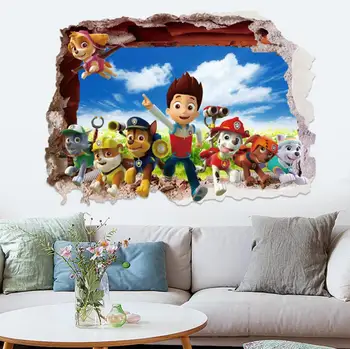 2019 Packa Hliadky anime stenu Cartoon Psa 3d samolepky na stenu pre deti izby dekorácie dieťa obľúbené plagáty doprava zadarmo