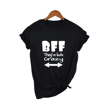 BFF Zodpovedajúce T Košele Ona si Myslí, že som M Blázon, Že Sú Obaja Blázon, ja Viem, že Je Blázon Najlepšími Priateľmi Košele ie T-shirts
