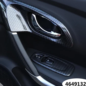 ABS Uhlíkových vlákien Pre Renault Kadjar Dvere Auta Misy Rukoväť Kryt Výbava auta styling interiér dekorácie doplnky 2016 17 18 2019