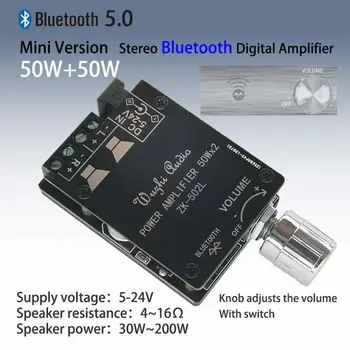 ZK-502L MINI 5.0 Bluetooth Zosilňovač Palube Bezdrôtový Audio Digitálne Napájanie 2 x 50W Dual Channel Stereo Amplificador