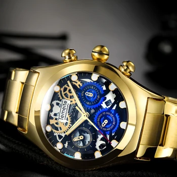 Zlaté Hodinky Mužov Luxusné Hodinky Pánske 2020 Ležérne Módne Náramkové hodinky Dropshipping 2020 najpredávanejšie Produkty TEMEITE часы мужские