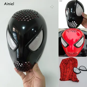 Spider Masku Človeka Faceshell s Objektívom Silikónové 3D Superhrdinu Spider Masku Človeka Cosplay Halloween Super Hrdina Červená Čierna Maska pre Dospelých Deti