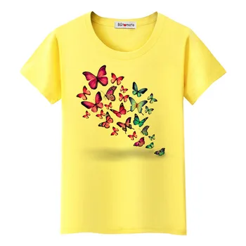 BGtomato Nový štýl butterfly tričko v lete krásne farebné košele top tees zbrusu nový ženy t-shirt hot predaj