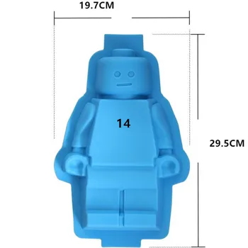 1PCS DIY Fondant Tortu Nástroje Foodgrade Silikónové Lego Formy Super Veľká Robota Lego Tortu Formy Ice pečící Formy