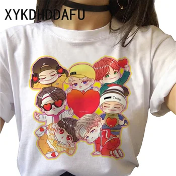 Bangtan Chlapci Ženy Tričko Harajuku kórejských Žien Tričko Jung Kook J-dúfam, že Rm Suga Jin Jimin V T-shirt Cartoon Top Tees Femme
