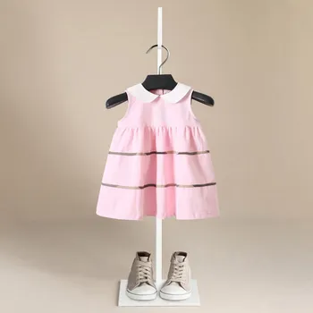 1-6 Rokov Dievčatá Pruhované Šaty 2021 Leto Bez Rukávov Značky Oblečenia Deti Detská Princezná Šaty, Oblečenie Pre Deti