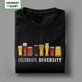 Oslavovať Pivo T-Shirts Rozmanitosť Zábavné Mužov Bar Alkohol Pivo Piť Novinka Bavlna Tee Tričko Krátky Rukáv T Shirt Jedinečné Oblečenie