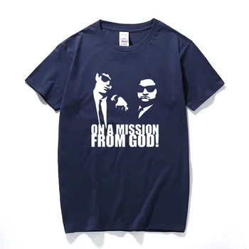 Na Misii sa Z Dobrých Inšpirovaný Blues Brothers Vytlačené T-Shirt Bavlna Krátky Rukáv T shirt Topy Camiseta Hombre
