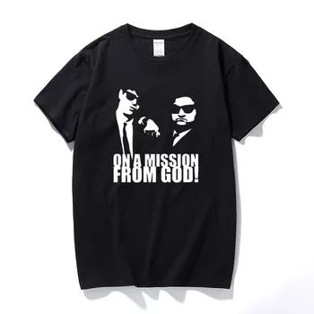 Na Misii sa Z Dobrých Inšpirovaný Blues Brothers Vytlačené T-Shirt Bavlna Krátky Rukáv T shirt Topy Camiseta Hombre