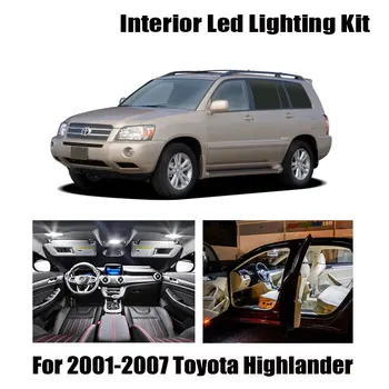 Pre 2001-2003 2004 2005 2006 2007 Toyota Highlander 10 Žiarovky Biela, Canbus Interiérové LED Svetla Kit Fit Mapu Dome Licencia Lampa
