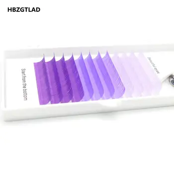 HBZGTLAD C/D curl 0.07/0,1 mm 8-15 mm falošné riasy 3 fialovej farby mix rias jednotlivé farebné riasy Umelé rias rozšírenia