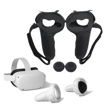 VR Ochranné Príslušenstvo Pre Oculus Quest 2 Dotyk Radič Silikónové Uchopenie Krúžok Kryt A Nastaviteľný Remienok na Ruku Koleno Popruh