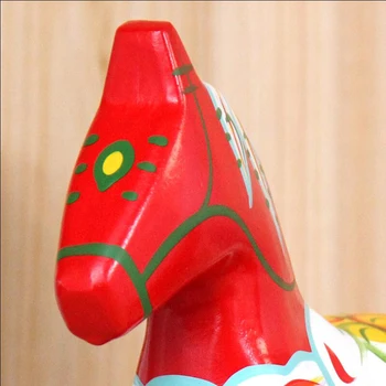 2ks/Set Tradičné Drevené švédsky Dala Koňa Ručne maľované StatueTraditional Zvierat Socha Koňa Figúrka Darček Stôl Dekor