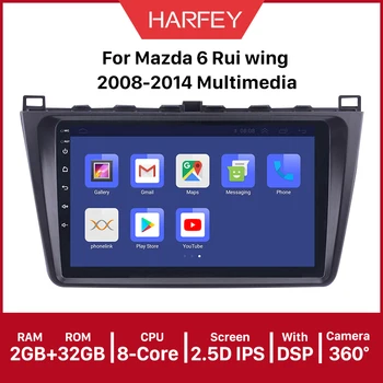 Harfey 2DIN 9 Android 10.0 API 29 autorádia Pre Mazda 6 Rui krídlo 2008-Multimediálny Prehrávač GPS Navi Hlavu Jednotka stereo