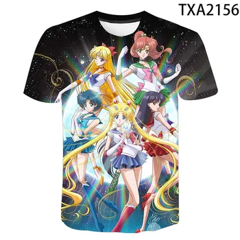 Letné Módy Bežné Pár Nosenie Top Sailor Moon 3D Tlač Deti Letné Trend Cool Vysoká Kvalita, Rýchle Suché T-shirt
