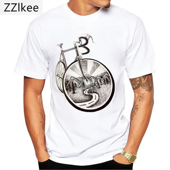 Dirt Bike Tetovanie Cyklistika Cestná Cyklistika Tipy Bicykle Kreslenie Mtb T-Shirt Vintage Hip Hop Muži T-Shirts Tlačiť Bežné Tees Topy