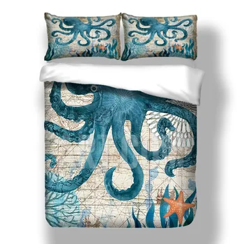 Ocean octopus veľryba dolphin Perinu Súčasnosti Obliečky 3d posteľná bielizeň Sady pre Úplné Kráľovná 2ks/3ks Posteľ Deka kryt obliečka na vankúš