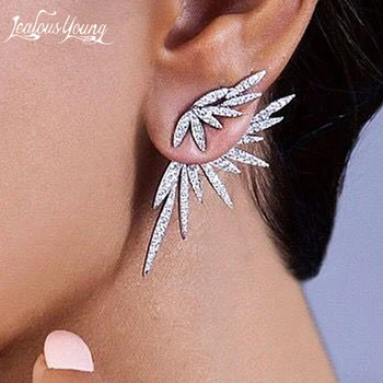 Nové Módne Krídla Anjela Zirconia Svadobné Party Drop Visieť Náušnice Šperky pre Ženy kórejský Earings