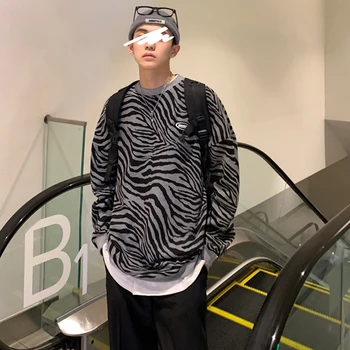 Hoodies Ženy Zebra Vytlačené Nadrozmerná Hip Hop Pár Streetwear Harajuku 2020 Jeseň Voľné Mikiny Dámske Oblečenie S Dlhým Rukávom