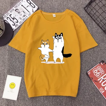 Krátky rukáv Husky pes vytlačiť zábavné tričká ženy kawaii oblečenie 2020 plus veľkosť letné topy harajuku basic tričko streetwear nové