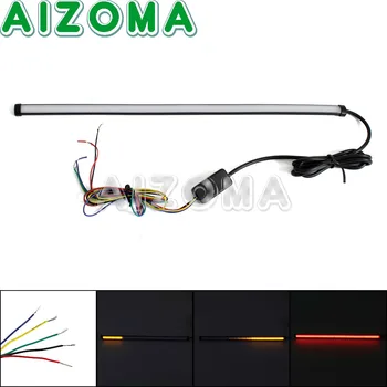 Univerzálny 45 cm Switchback Flexibilné LED Svetelné Pásy Trubice Sekvenčné zadné svetlo Prúdi DRL Červená Žltá Brzdy Otočte Signálne Svetlá