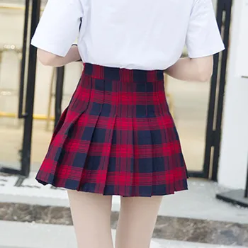 2018 Letnej Školy Štýl Ženy Sukne Harajuku Girls-line Mini Sukne Módne Bežné Vysoký Pás Skladaný Koberčeky Sukne