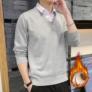 Falošné dva svetre muž kórejská verzia tenký dlhý rukáv pulóver spodnej tričko muž GN6869