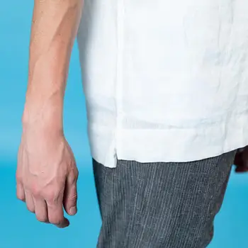 SIMWOOD 2020 letné nový krátky rukáv košele mužov priedušná bielizeň bavlna tričko hrudníka pocket plus veľkosť kvalitné oblečenie SJ170362