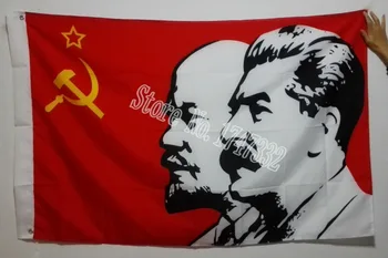 Lenin Stalin Sovietskej červenej armády Vlajkový hot predaj tovaru 3X5FT 150X90CM Banner mosadze, kov diery
