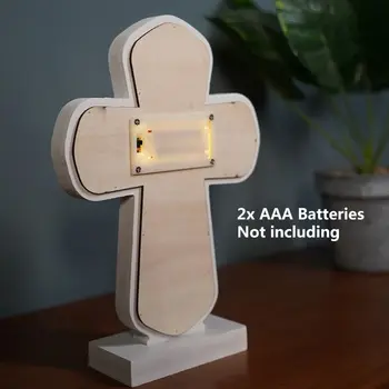 3D Akrylové Kríž Tieň Led Lampa Atmosféru Nočné Svetlo Stôl Tabuľky Nástenné Svietidlá Kresťanstvo Kríž Remesiel Pre Darček Domov