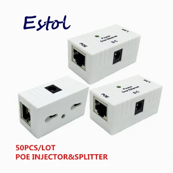 New Horúce predaj 50PCS/VEĽA Konektor RJ45 POE Splitter Injektor Pre KAMEROVÝ Bezpečnostný systém IP Kamery, Napájanie cez Ethernet Adaptér
