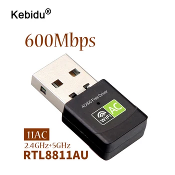 Kebidu Novú Verziu Zadarmo Ovládač 600Mbps Bezdrôtové pripojenie USB Wifi Adaptér Prijímač 2.4+5 Ghz USB Wifi 802.11 n/g/b Network Karta Pre PC