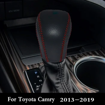 Auto Styling Kožený Kryt Pre Toyota Camry Roky 2013-2016 2017 2018 2019 Automatické Prevodovky Hlavy Shift Gombík Radenie Obojky Prípade